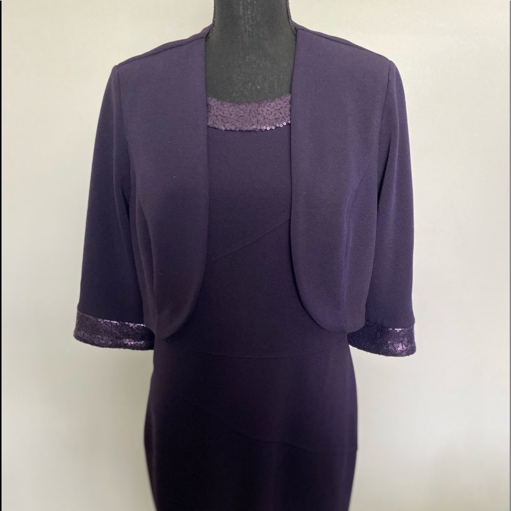COPY - Size 12 dress with sequin neckline and jacket cuffs